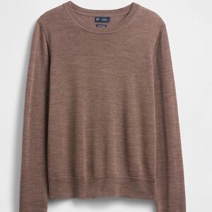 GAP Merino Wool Long Sleeve Top in Tan
